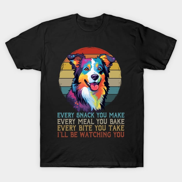 I'll Be Watching You Border Collie Bliss, Stylish Tee T-Shirt by Beetle Golf